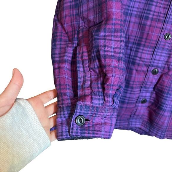 L.L. Bean purple fleece lined plaid shirt. Size SP - Picture 10 of 11